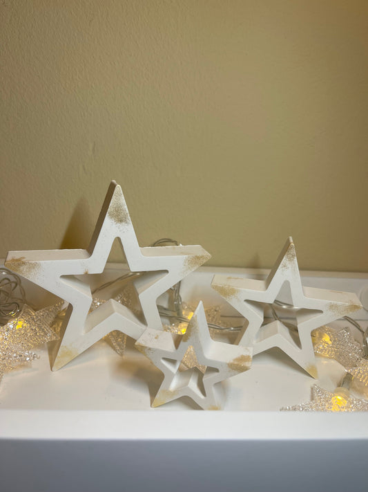 Sterne 3er Set mit Gold